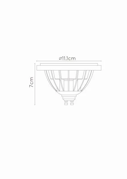 Lucide ES111 - Ampoule led - Ø 11 cm - LED Dim to warm - GU10 - 1x12W 2200K/3000K - Noir - TECHNISCH